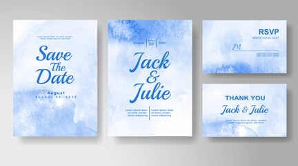 Wedding invitation with abstract watercolor background