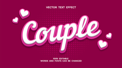 couple editable 3d text effect