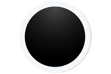 White circle with black inside, complete with shadow. Pattern illustration Picture frame with copy space or empty. transparent background png