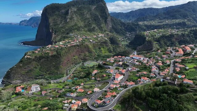 Faial town from aerial view