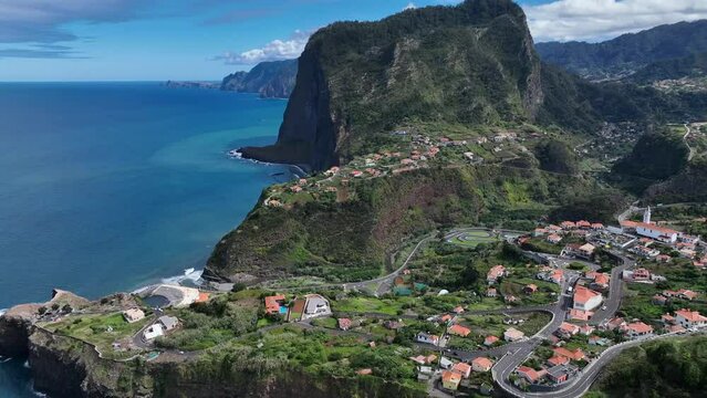 Faial town from aerial view