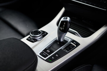 Modern car centre console with automatic gear box