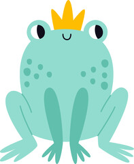 Childish Frog With Crown