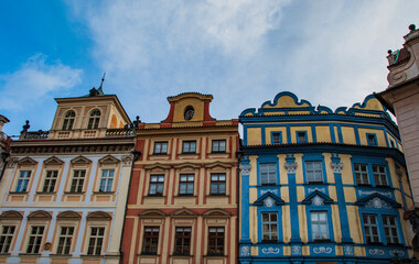 Fototapeta na wymiar Colorful buildings in Prague, Czech Republic