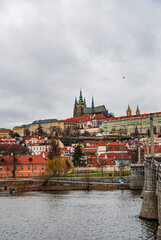 Naklejka na ściany i meble View over Prague castle on a cloudy day