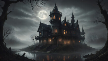 Obraz premium castle in the woods