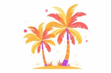 Fototapeta na wymiar Palm tree on a white background