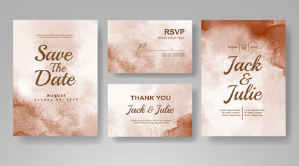 Wedding invitation with abstract watercolor background