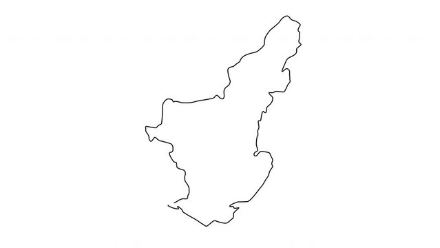 animated sketch of the map of Adana in Turkey