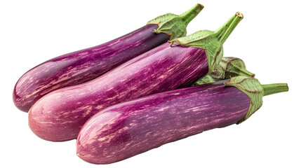 Fresh aubergine eggplant on transparent background