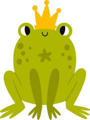 Childish Frog With Crown
