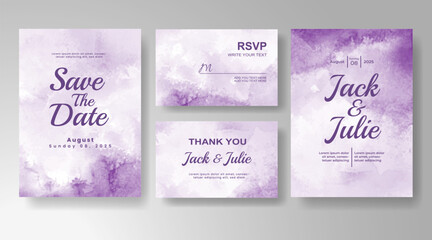 Wedding invitation with abstract watercolor background