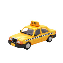 a yellow taxi car with black stripes
