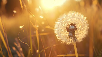 Dandelion Seeds on a Sunny Breeze