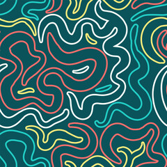 smooth taper irregular stripe pattern with thick colorful outlines