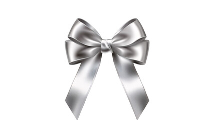 a silver bow with a pattern on it