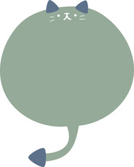Animal pet cat green color speech bubble balloon icon sticker memo keyword planner text box banner, flat png transparent element design