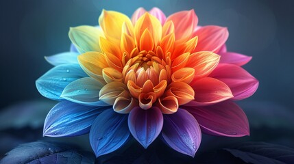 Rainbow Flower Power A Colorful Blossom for the Month of Love Generative AI