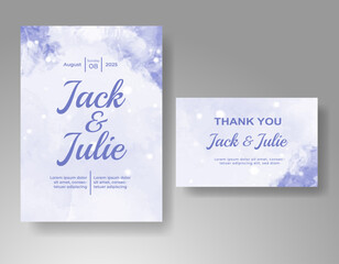 Wedding invitation with abstract watercolor background