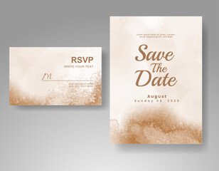 Wedding invitation with abstract watercolor background