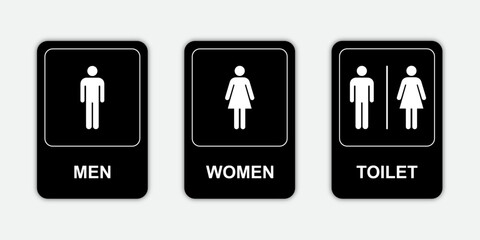 vector black toilet signs on wall men and women