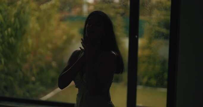 Indian Asian adult sad fail upset lone anger young adult abuse woman lady walk alone crying dark indoor home tense lonely tired angry female girl lost job suffer heath issue panic grief feel bad house