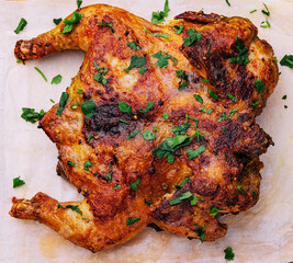roasted chicken Piri Piri with parsley
