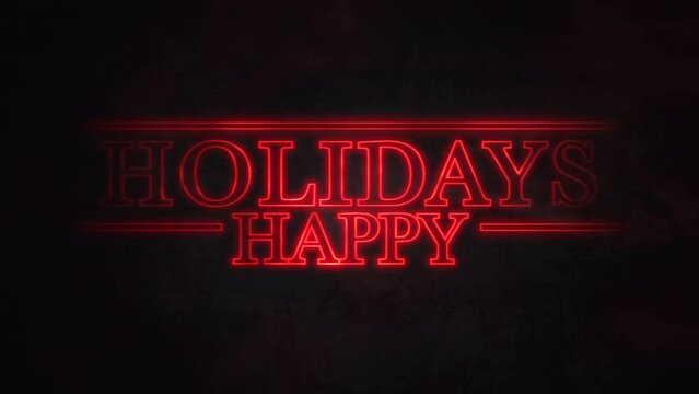 A vibrant neon sign featuring the words Happy Holidays in red letters against a black background. Perfect for promoting holiday-themed events or products