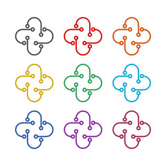 Obraz premium Modern medical clinic icon isolated on white background. Set icons colorful