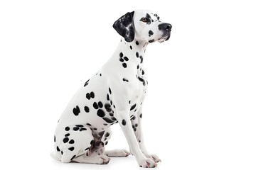 Dalmatian breed dog isolated on white background