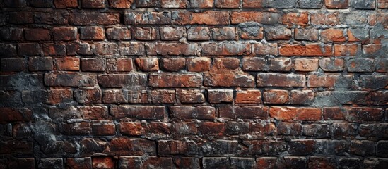Close up of an old textured brick wall background