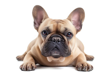 french bulldog breed dog isolated on white background  - obrazy, fototapety, plakaty