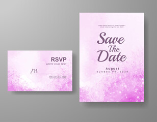 Wedding invitation with abstract watercolor background