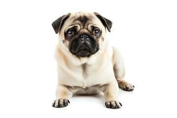 pug breed dog isolated on white background