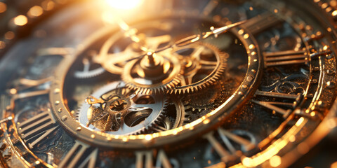 Fototapeta na wymiar Title: Intricate Watch Gears Macro - Precision Engineering Concept
