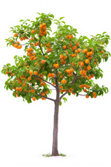 Fototapeta na wymiar Apricot tree with fruits isolated on a white background