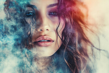 Mystical Female Portrait with Smoke - Conceptual Photography for Book Covers and Art Projects