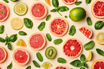 Citrus Fruit Assortment on White Background - Perfect for Healthy Eating and Nutrition Guides