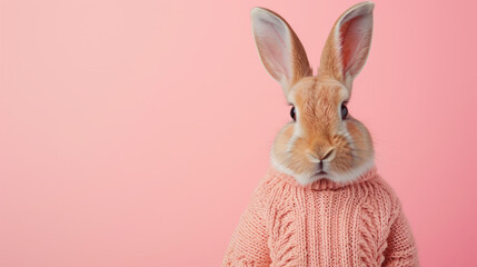 Adorable Bunny in Knit Sweater - Cute Animal Portrait for Greeting Cards and Calendars