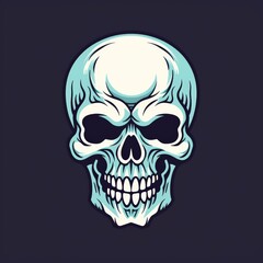Flat logo vector logo of Skull mascot logo gamming logo head skull scary