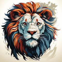 lion monster artwork vector style 2d white background