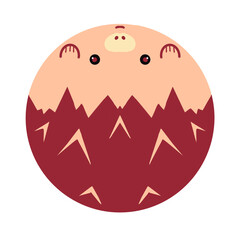 ROUND SHAPE HEDGEHOG CUTE ICON