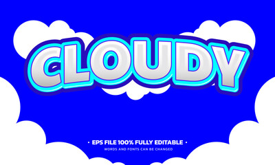 Fototapeta premium Free vector Cloudy text effect editable