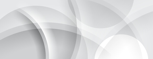 Fototapeta premium abstract white background with overlapping circle shapes dynamic composition. vector illustration