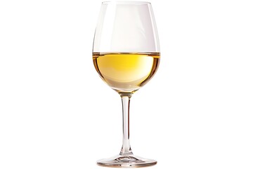 glass of white wine isolated on white background