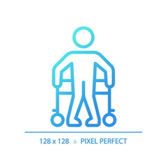 Cerebral palsy gradient linear vector icon. Physical disability, genetic disorder. Lifelong condition. Special needs. Thin line color symbol. Modern style pictogram. Vector isolated outline drawing