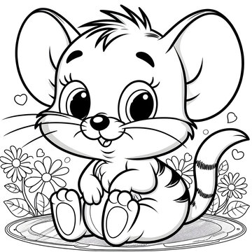 A cute cat coloring for kid 