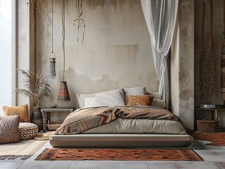 Nomadic style bedroom.