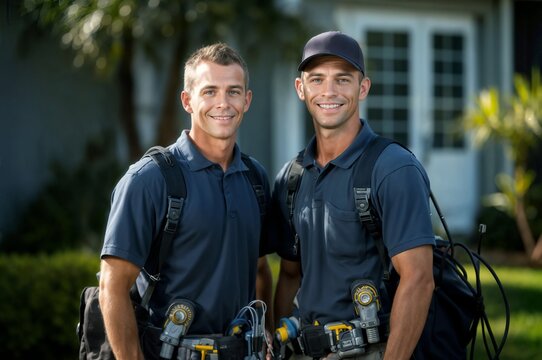 Two Contractors and a Team of Electricians, Plumbers, and Technicians