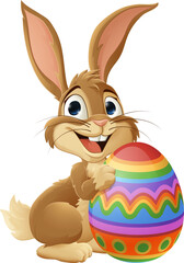 The Easter bunny and chocolate Easter egg rabbit cartoon